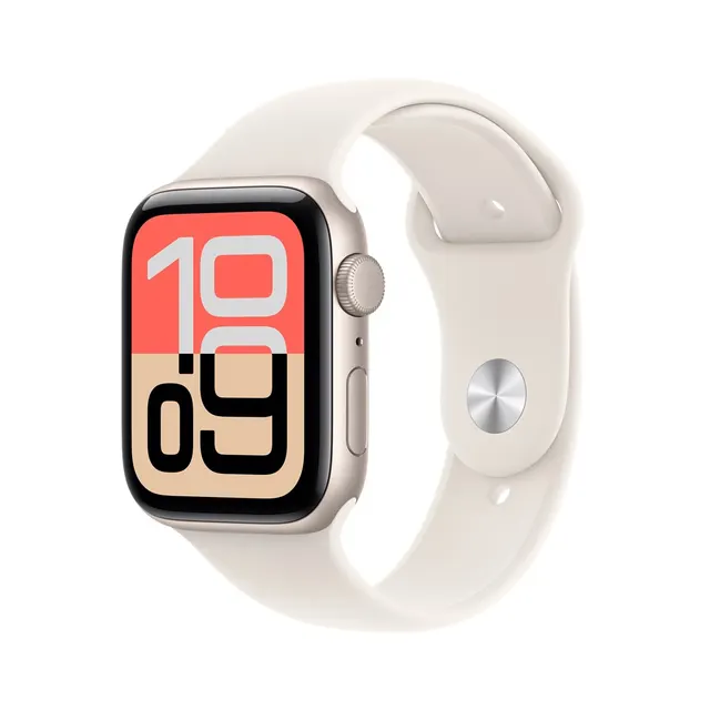 Zegarek Apple Watch SE 3 GPS 44 mm aluminiowa koperta Starlight z paskiem Starlight Sport Band – S/M