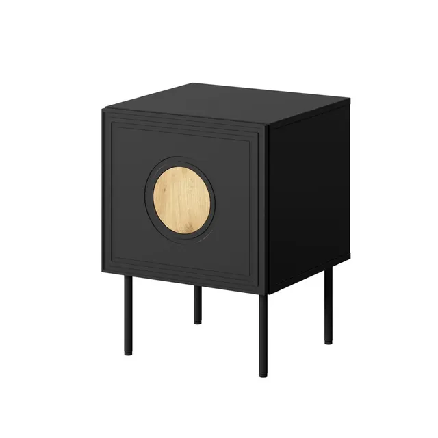 Szafka nocna 2szt. PALAZZO 44 5x40x59 czarny + dąb craft