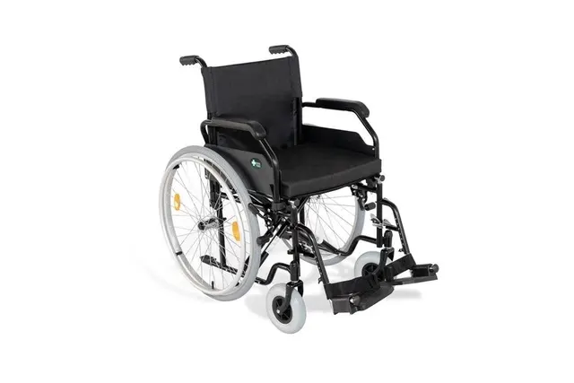 Stalowy wózek inwalidzki RF-1/42/PU/CZA-624/PU, siedzisko 42 cm, koła pełne