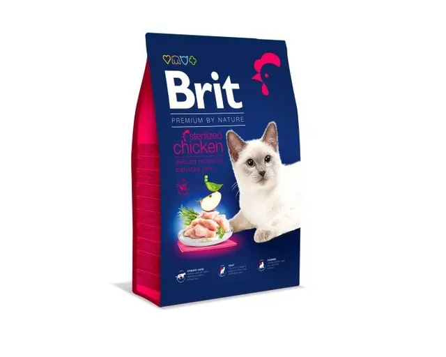 BRIT Dry Premium By Nature Sterilized z kurczakiem - sucha karma dla kotów - 1 5 kg