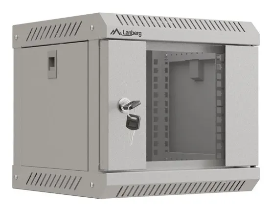 LANBERG SZAFA INSTALACYJNA RACK WISZĄCA 10 4U 300X300 SZARA DRZWI PRZESZKLONE (FLAT PACK)