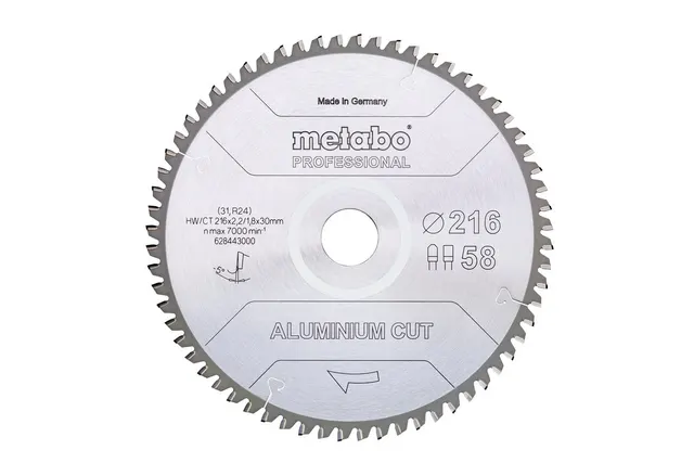METABO piła tarczowa FZ/TZ 216x30x58z do cięcia aluminium