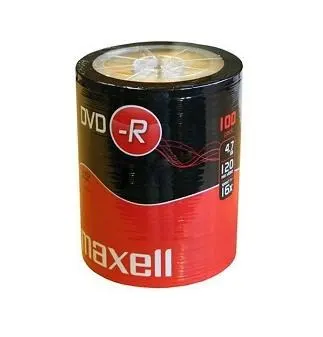 MAXELL DVD-R 4 7GB 100 szt. w opakowaniu SHRINK. Prędkość zapisu 16X 120 min. Przeznaczenie nagrywanie Multimediów.