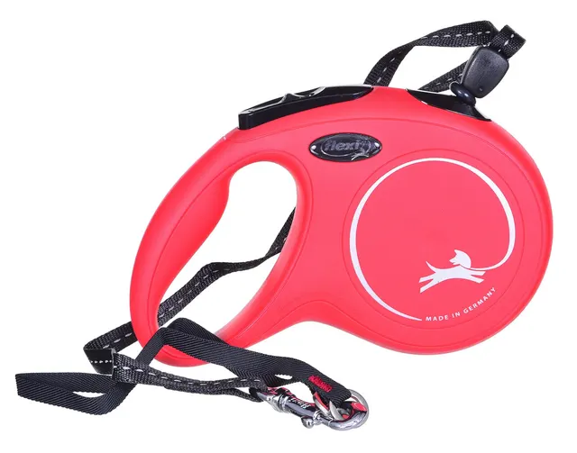 Smycz flexi automatyczna New Classic S linka 8 m - dla psa do 12 kg kolor czerwony