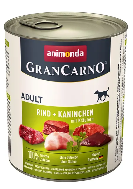 ANIMONDA Grancarno Adult wołowina królik i zioła - mokra karma dla psa - 800g