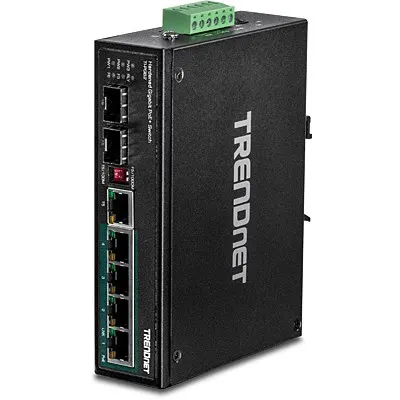 Przełącznik przemysłowy TRENDnet 6 portów Gbit PoE+ Metal