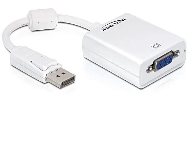 DeLOCK 61766 adapter kablowy 0 125 m VGA (D-Sub) DisplayPort Biały