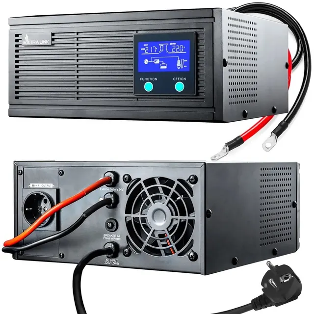 Extralink Piorun 3000VA/2100W Inwerter Czysta sinusoida napięcie akumulatora 24VDC