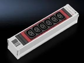 Rittal DK 7856.082 rozgałęziacz 6 x gniazdo sieciowe Wewnętrzna Aluminium Czerwony