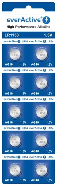EVERACTIVE BATERIE ALKALICZNE MINI AG10 G10 LR1130 LR54 BLISTER 10 SZT. EVAG10