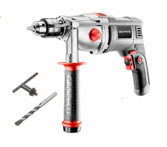 Wiertarka udarowa dwubiegowa 1050W uchwyt kluczykowy 13 mm walizka Graphite