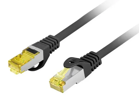 LANBERG PATCHCORD KAT.6A S/FTP LSZH CU 0.5M CZARNY FLUKE PASSED