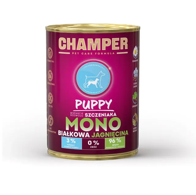 CHAMPER PUPPY MONOBIAŁKOWA jagnięcina mokra karma dla psa 400 g