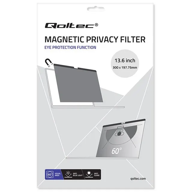 Qoltec Filtr prywatyzujący do MacBook Air 13.6, Magnetyczny, Ochrona wzroku