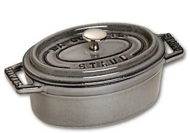 Mini garnek żeliwny owalny Staub - 250 ml Grafitowy