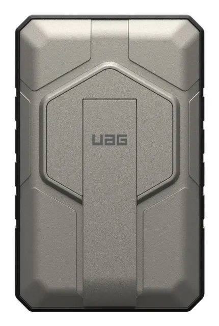 Powerbank UAG Rugged 10K - 10000 mAh z podstawką ładowanie bezprzewodowe 10W kompatybilny z MagSafe kabel w zestawie (black/titanium)