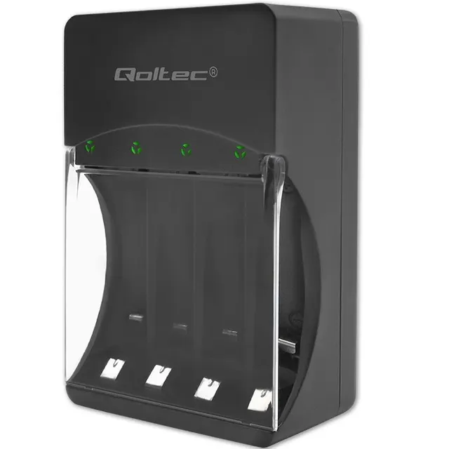 QOLTEC ŁADOWARKA DO AKUMULATORKÓW NI-MH TYPU R03/AAA R06/AA, 300MA