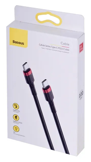 BASEUS KABEL USB-C DO USB-C CAFULE 60W 1M CZARNY