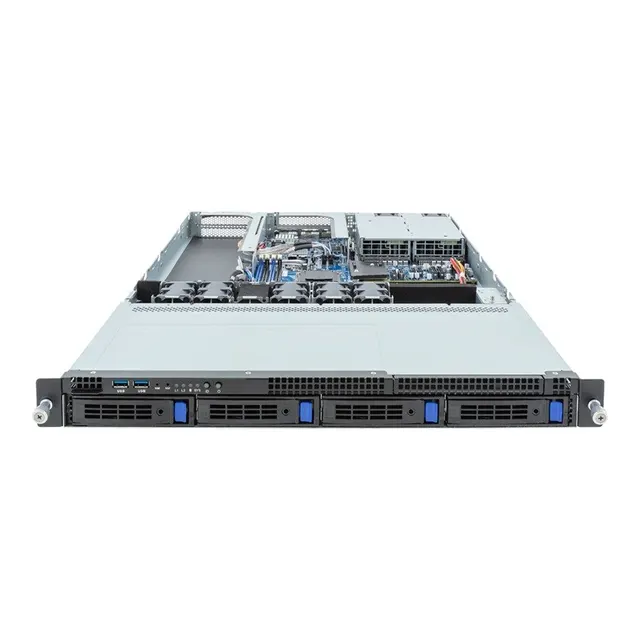 Platforma Gigabyte Rack (1U) R133-C13-AAB1 AMD Epyc 4004/Ryzen 7000 (4x 3 5 SATA HS 1xM.2 2x1Gbe IPMI 1+1 800W)