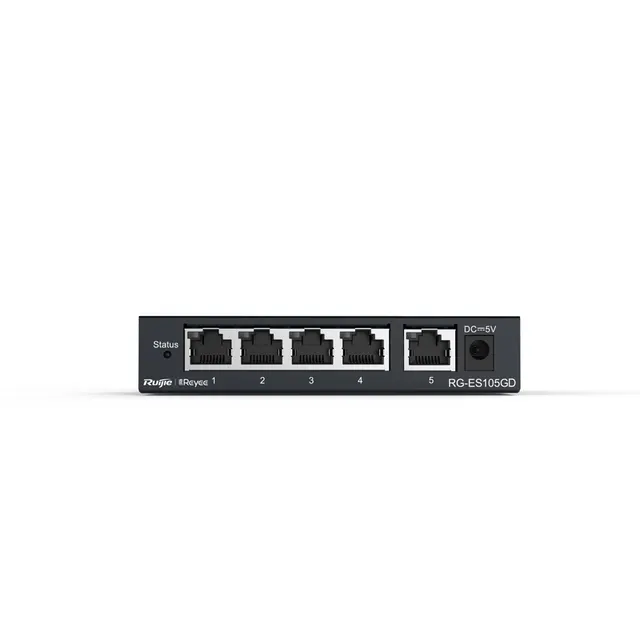 Ruijie Networks RG-ES105GD przełącznik sieciowy Nie zarządzany Gigabit Ethernet (10/100/1000) Czarny