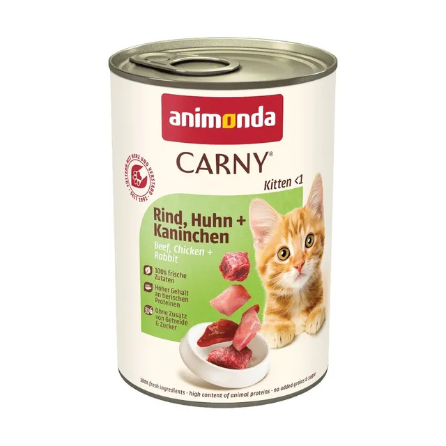 ANIMONDA Carny Kitten wołowina kurczak i królik - mokra karma dla kociąt - 400 g