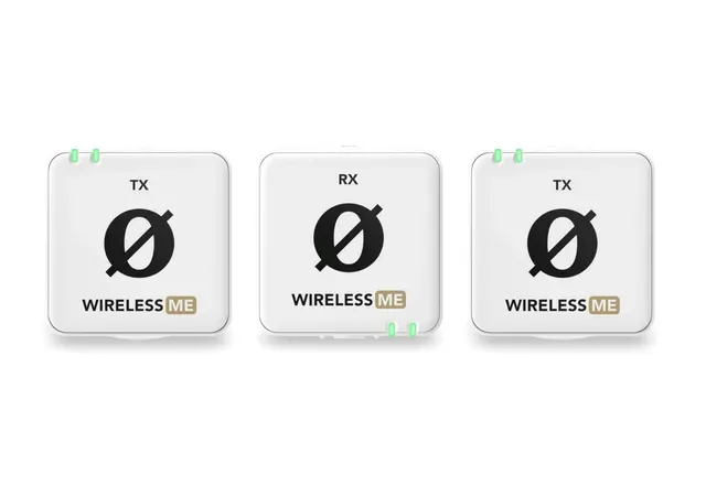 RODE Wireless ME Dual White - Kompaktowy bezprzewodowy system mikrofonowy z dwoma nadajnikami do nagrywania dwukanałowego (biały)