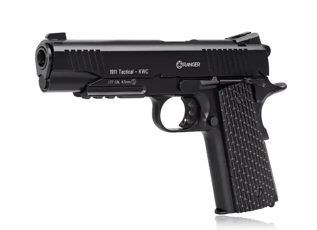 Wiatrówka pistolet RANGER 1911 Tactical KWC kal. 4 5 BBs BLOW BACK 17 strz. FULL METAL CO2 (AAKCMB770AZB)