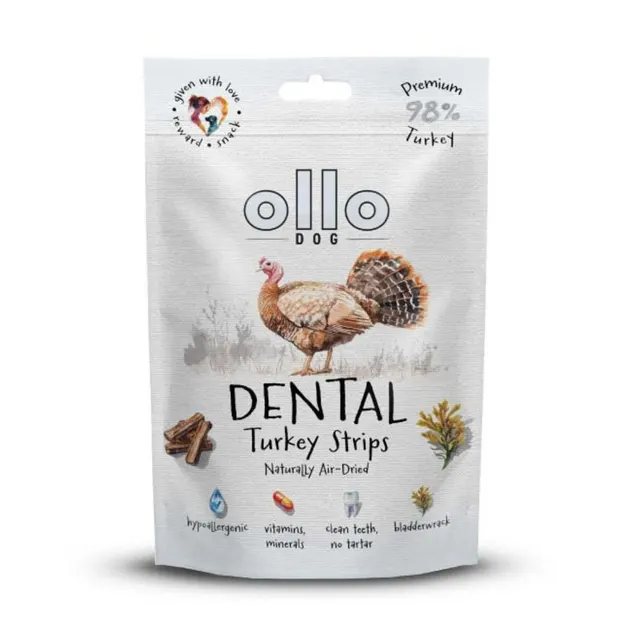Ollo Air Dried Dental Turkey Strips dla psa 80g
