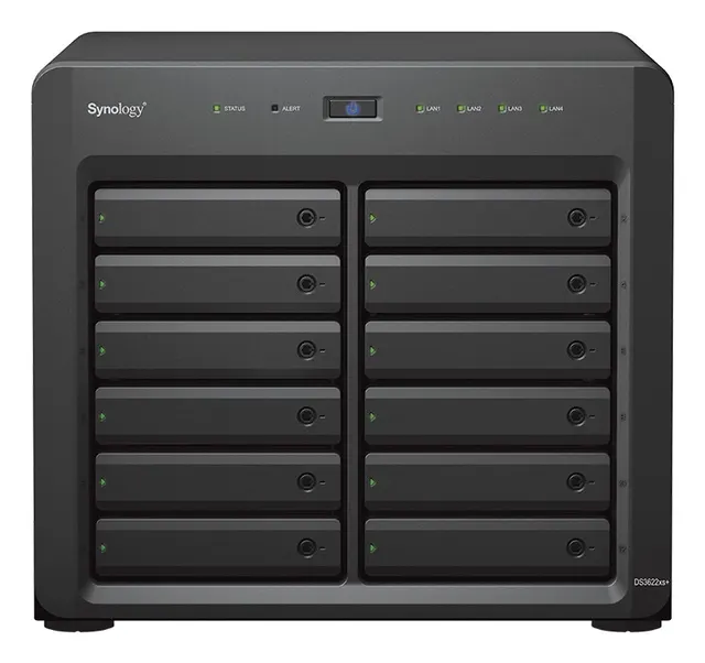 NAS Synology DS3622xs+; Tower; 12x (3.5”/2.5 SATA HDD/SSD); Intel Xeon D-1531; 16 GB DDR4 ECC SODIMM (max. 48GB) 2 x 1GbE RJ-45 2 x 10GbE RJ-45