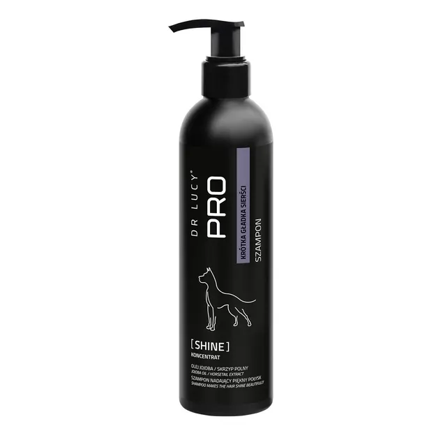 Szampon odżywczy dla psów o krótkiej gładkiej sierści Dr Lucy Pro Shine - 250 ml