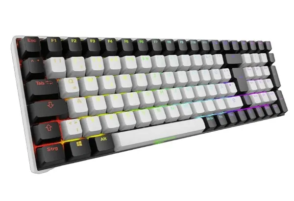 Klawiatura gamingowa Sharkoon Skiller SGK50S2 PBT biało-żółta RGB