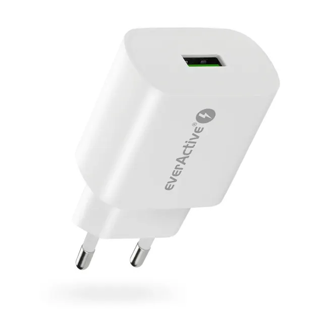 EVERACTIVE ŁADOWARKA SIECIOWA GAN 1 X USB--C QUICK CHARGE 3.0 18W CZARNA SC-250Q