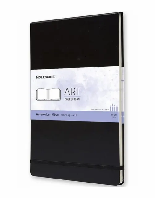MOLESKINE Album Watercolor A4 (21x29 7cm) otwierany w poziomie twarda oprawa 60 stron czarny