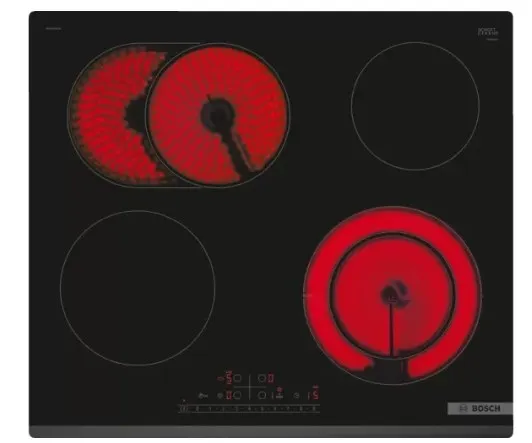 Płyta ceramiczna Bosch PKN631FP2E Serie 4 60 cm, 4 pola, PowerBoost, timer, czarny, bezramkowa