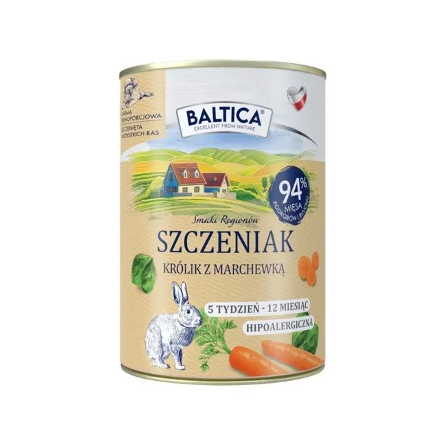 BALTICA SMAKI REGIONÓW Szczeniak Królik z marchewką 400g