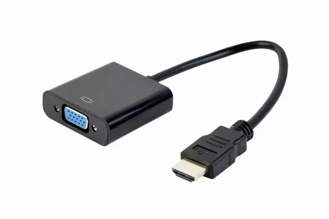 Adapter GEMBIRD A-HDMI-VGA-04 (HDMI M - D-Sub (VGA) F; 0 15m; kolor czarny)
