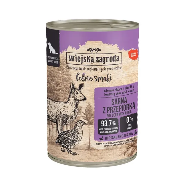 Wiejska Zagroda Sarna z przepiórką karma mokra dla psa 400g