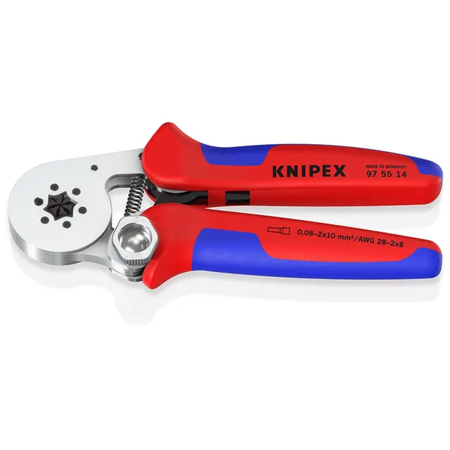 Samonastawne szczypce KNIPEX KN 97 55 14 do zagniatania tulejek - boczne 180mm