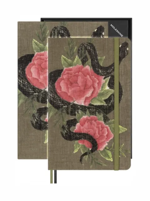 MOLESKINE Notes Snake Roses 2025 L 13x21cm w linie w pudełku