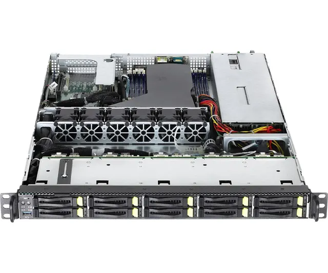 Platforma ASRock Rack (1U) AMD Epyc 7002 (10xSFF 2x10GbE OCP Mezz. Red.PSU IPMI)