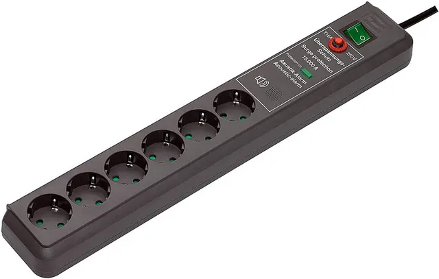 Brennenstuhl Secure-Tec Surge Protection 15.000 A Czarny 6 x gniazdo sieciowe 3 m