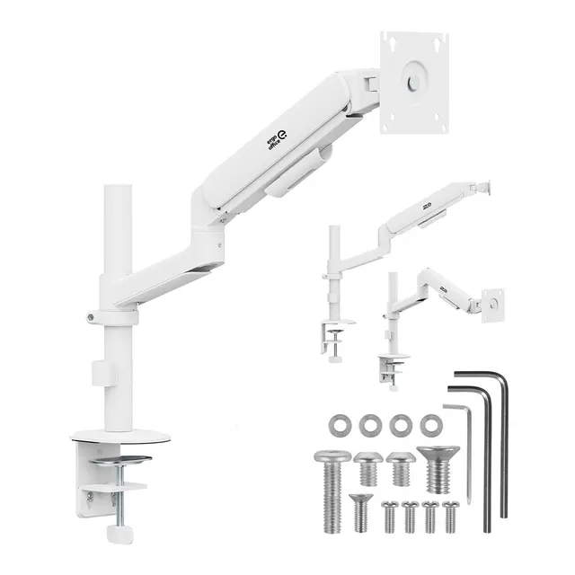ERGO OFFICE UCHWYT / WIESZAK NA MONITOR SPRĘŻYNA GAZOWA 17 -32 1-10KG BIAŁY MAT MAX. VESA 100X100 ER-691 W