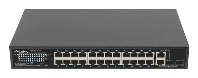 SWITCH LANBERG RSFE-24P-2C-250 24X 100MB POE+/2X COMBO RACK 19 GIGABIT ETHERNET 250W
