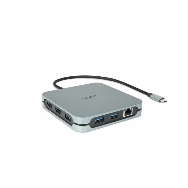 DICOTA D32057 huby i koncentratory USB Type-C 10000 Mbit/s Srebrny