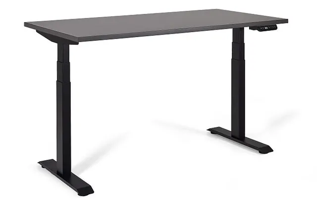 Biurko/Stolik z regulowaną wysokością UNIQUE ACTIVE I 14-C103W-B-140-YZ-13 czarny stelaż blat antracyt 140X70 cm