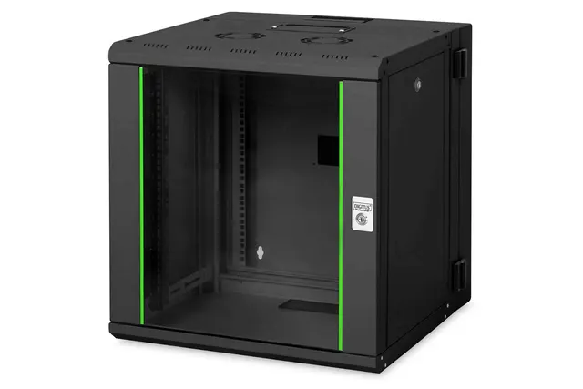 Digitus Szafa sieciowa wisząca Unique 19 12U rack 600x600 drzwi szyba czarny dzielona złożona 100kg