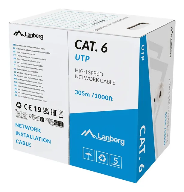 LANBERG KABEL LAN UTP KAT.6 305M CU LSZH CPR+