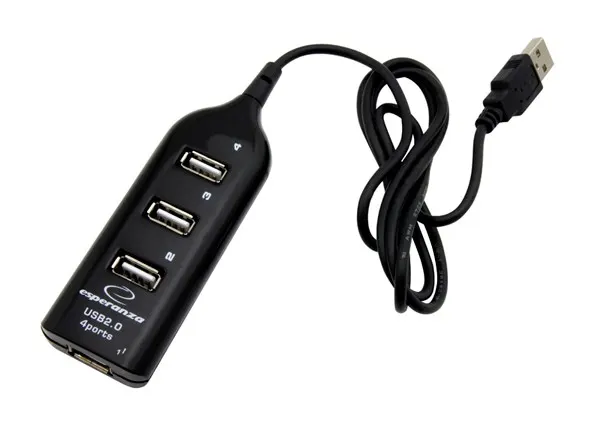 Hub Esperanza EA116 (4x USB 2.0; kolor czarny)