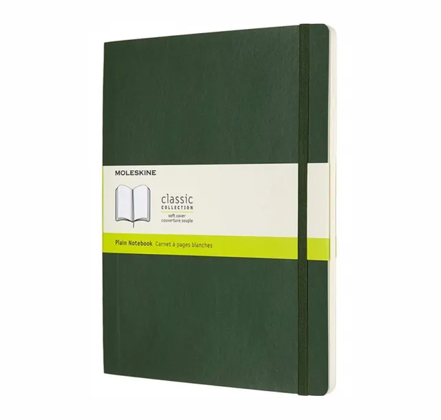 MOLESKINE Notes Classic XL (19x25cm) w gładki miękka oprawa myrtle green 192 strony zielony
