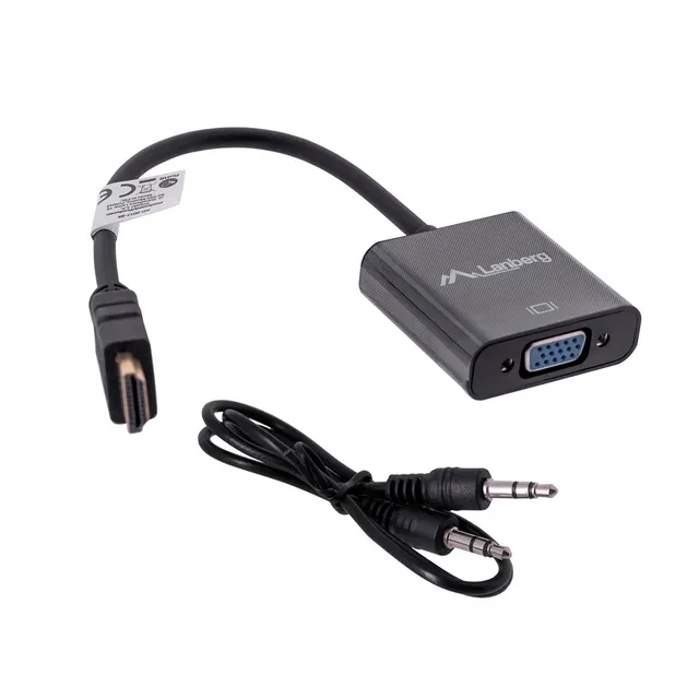 Adapter Lanberg AD-0017-BK (HDMI M - D-Sub (VGA) F; 0 20m; kolor czarny)